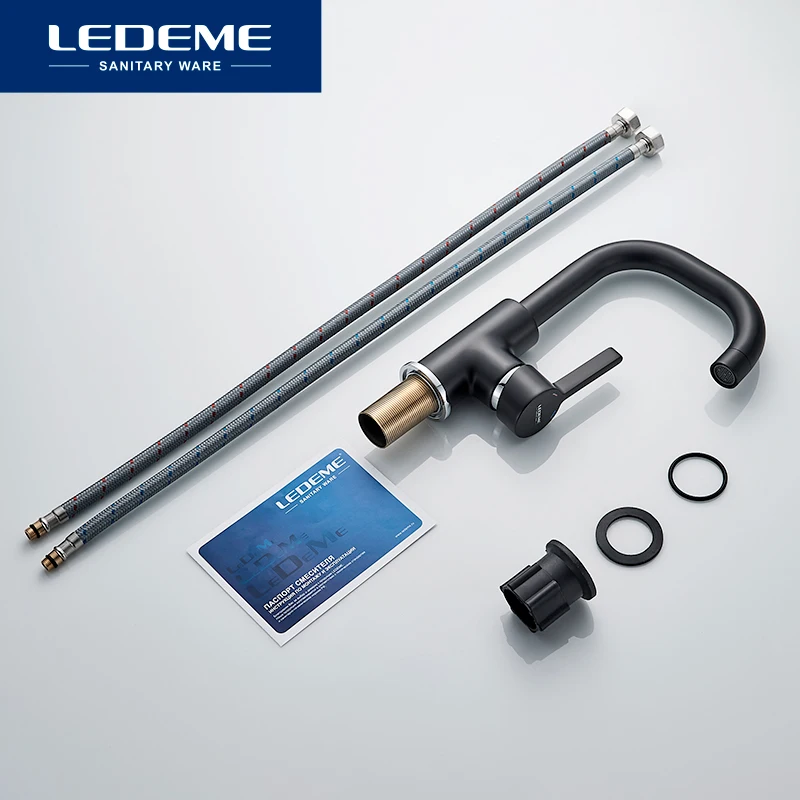 Смеситель для раковины LEDEME L1099 L1099B L1099P L1099W L1099Z черный кран холодной и горячей воды
