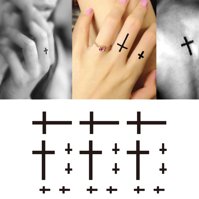 1 шт. маленький крест Водонепроницаемая временная татуировка мужские и женские