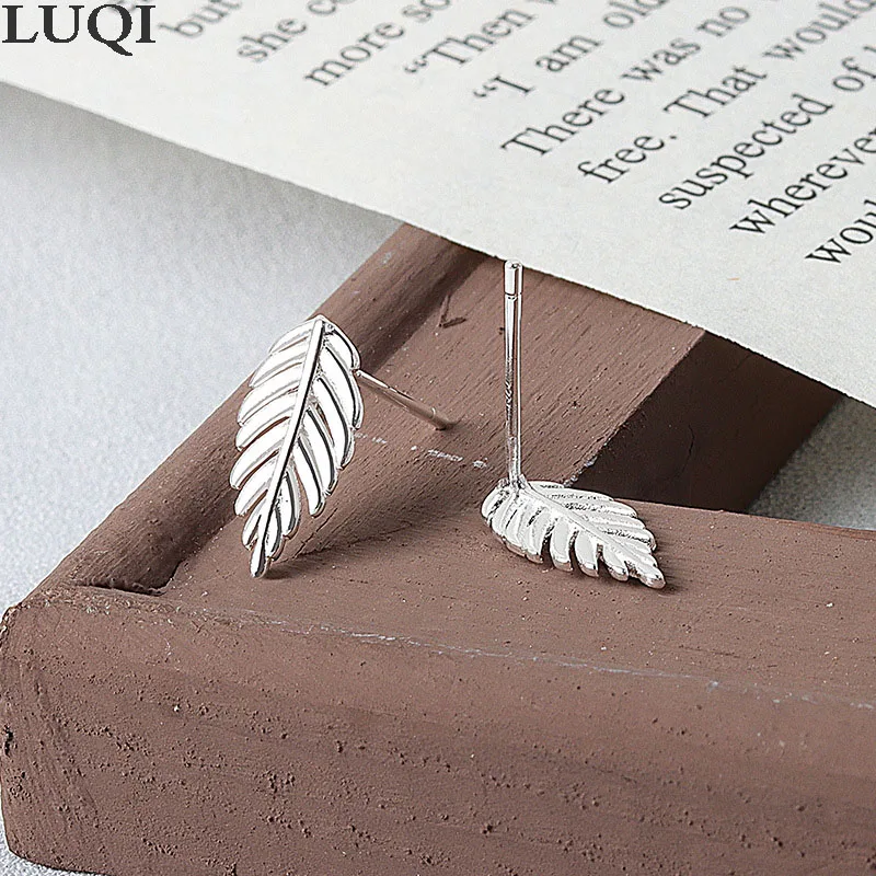 

Women's Fashion S925 Silver Plated Platinum Creative Leaf Personality Trendy Stud Earrings ED167