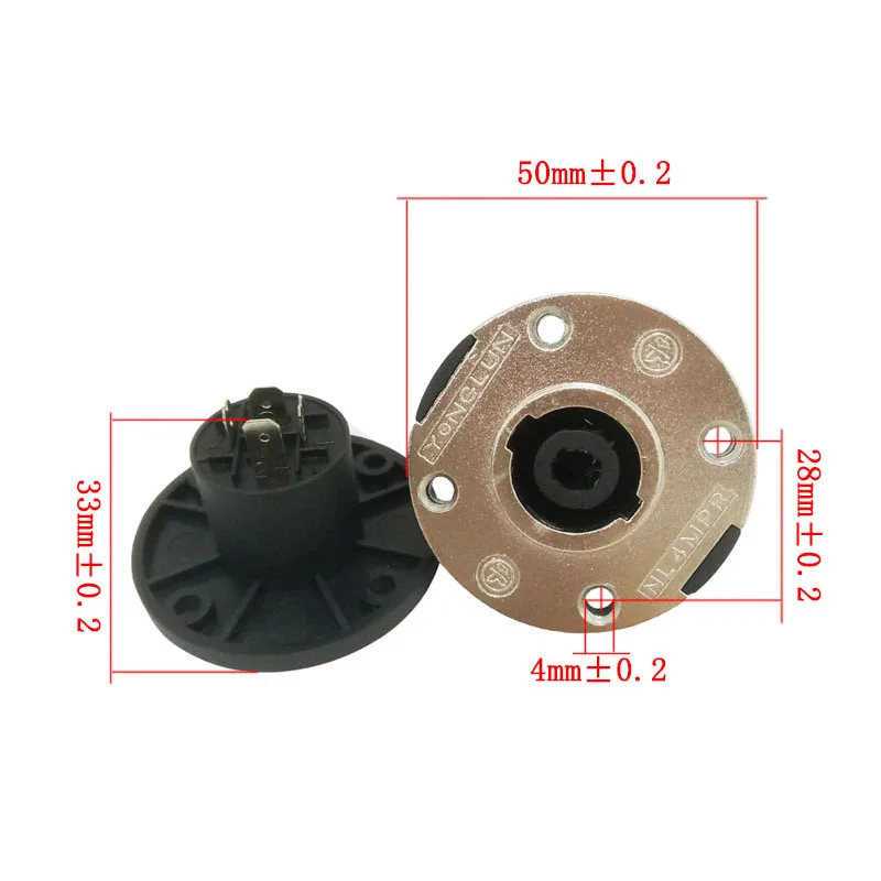 Круглый 4 контактный динамик гнездовой разъем мама аудио усилитель Кабельный Canon