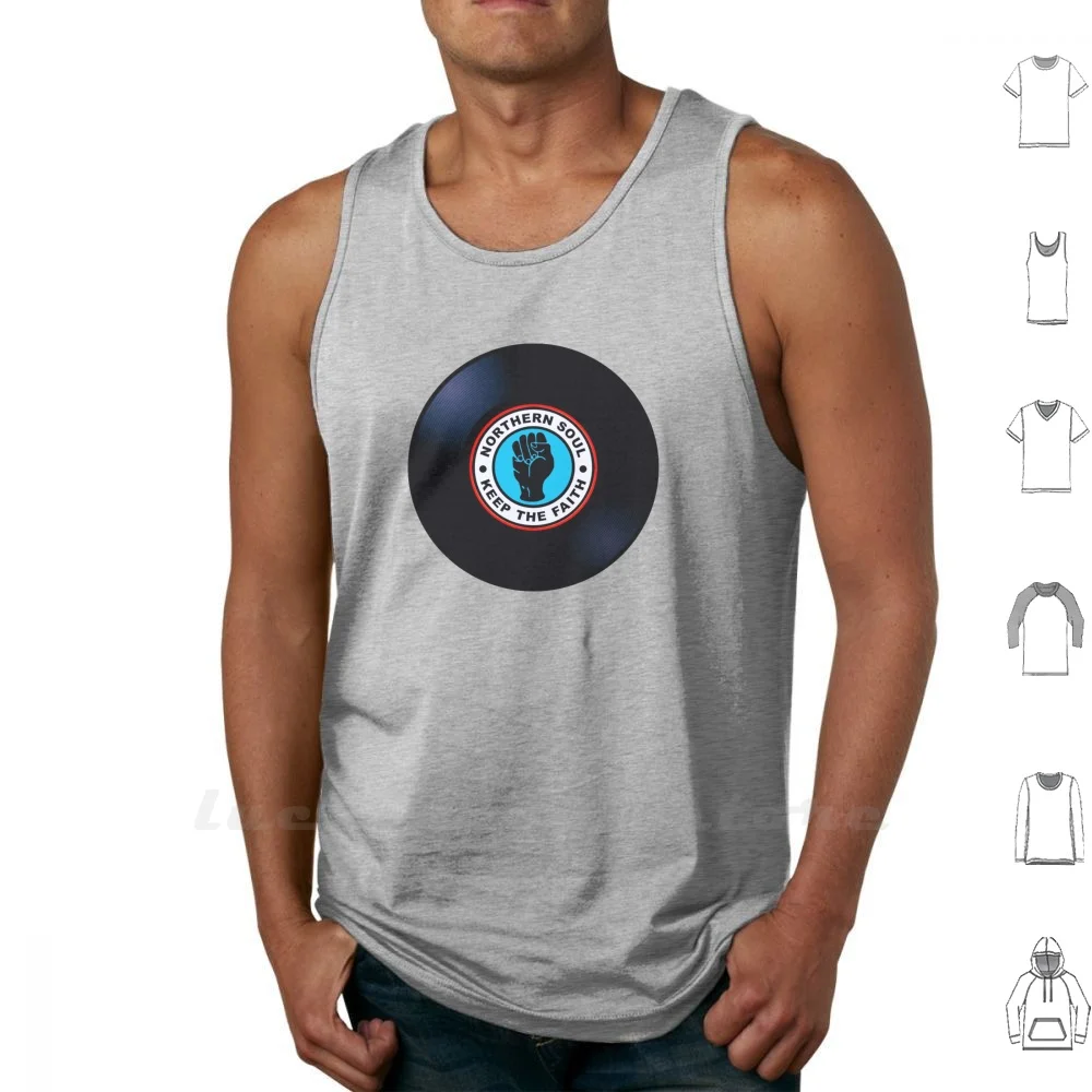 Northern Soul Vinyl Record Tank Tops Vest 100% Cotton Retro Music Vinyl Northern Soul Sound Stereo Vintage