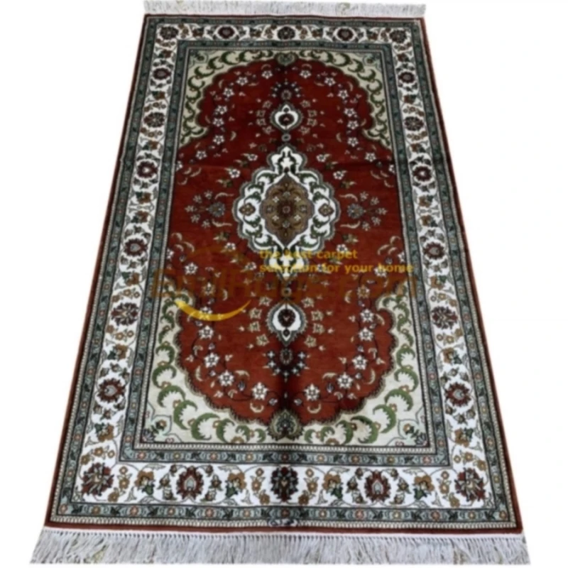 

Large 100% Natural Silk Handmade Oriental Area Rug Floral Persian Carpet