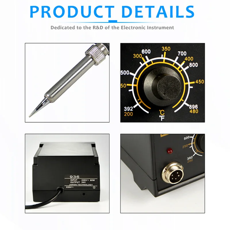 SMD инструменты Антистатическая паяльная станция SM-936B 220V Вход 60 Вт Мощность Утюги