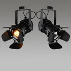 Винтажный Трековый Светильник E27 в стиле лофт, промышленный Точечный светильник на рельсах, черный Трековый светильник с подсветкой для магазина одежды