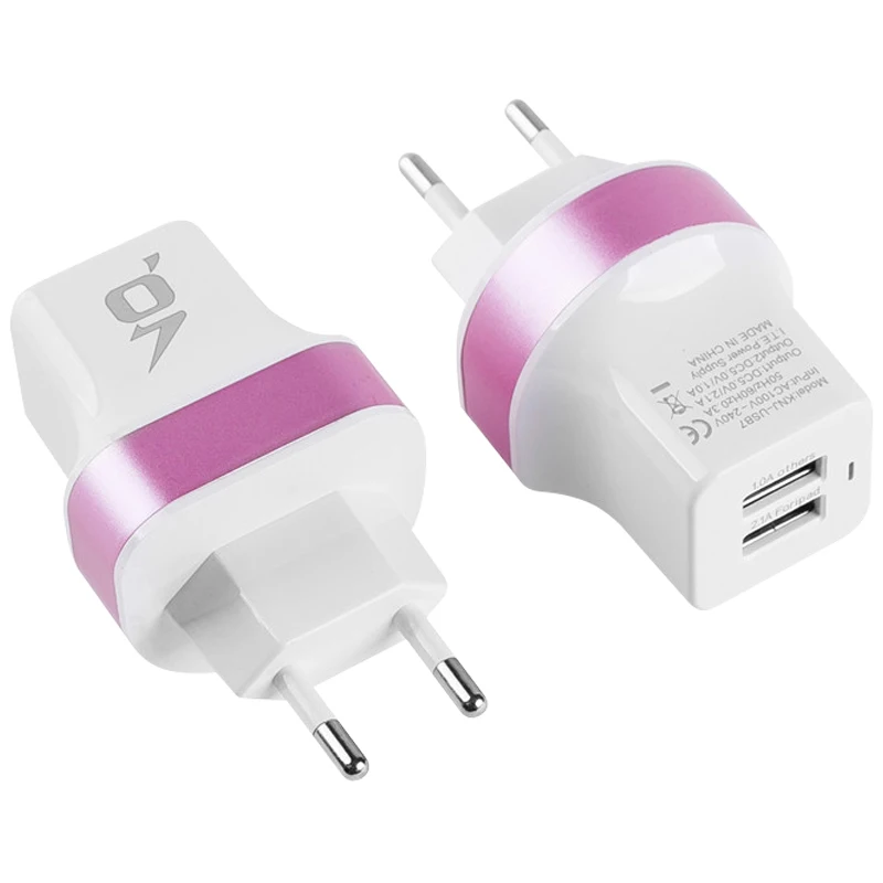 EU Multi USB Wall Charger Portable 2 Port Brick Travel Plug Cube Phone Charging iPhone X/ 8 Plus/ iPad Samsung Galaxy | Электроника