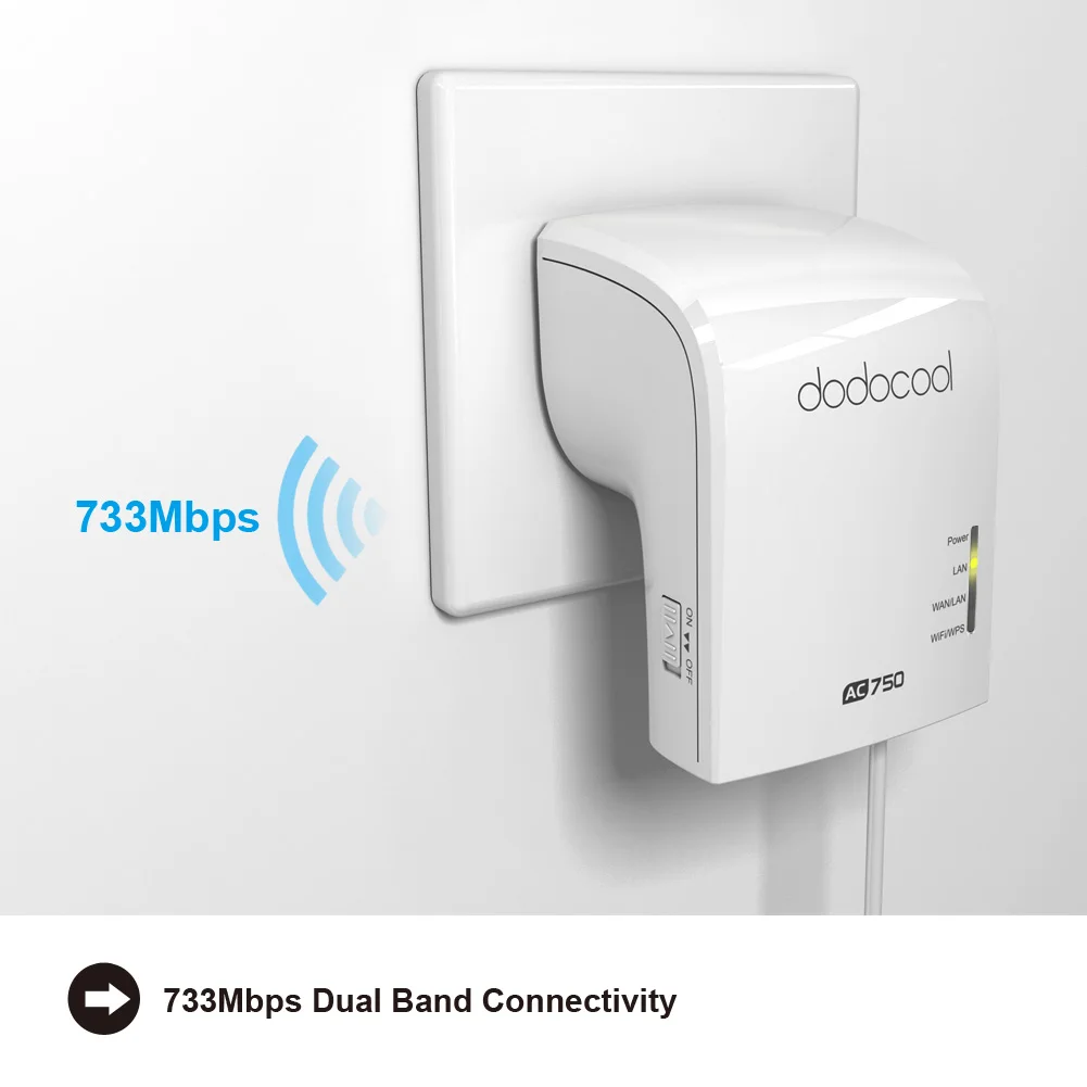 Dodocool AC750 двухдиапазонный беспроводной Wi-Fi AP/ретранслятор/маршрутизатор