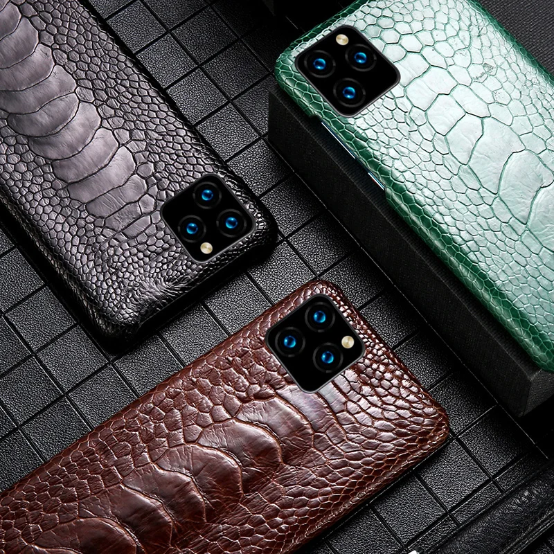 Genuine Ostrich Foot Leather phone case For Apple iPhone 11 11Pro Pro MAX X XS XSmax XR 6 6s 8 7 Plus 5 SE 5S Luxury Cover | Мобильные