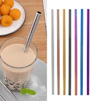50pcs stainless steel straw reusable metal drinking straight straw for home bar accessories party barware