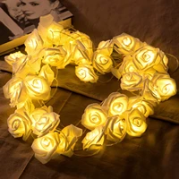 usbbattery operated 102040 led rose flower string lights artificial flower bouquet garland for valentines day wedding party