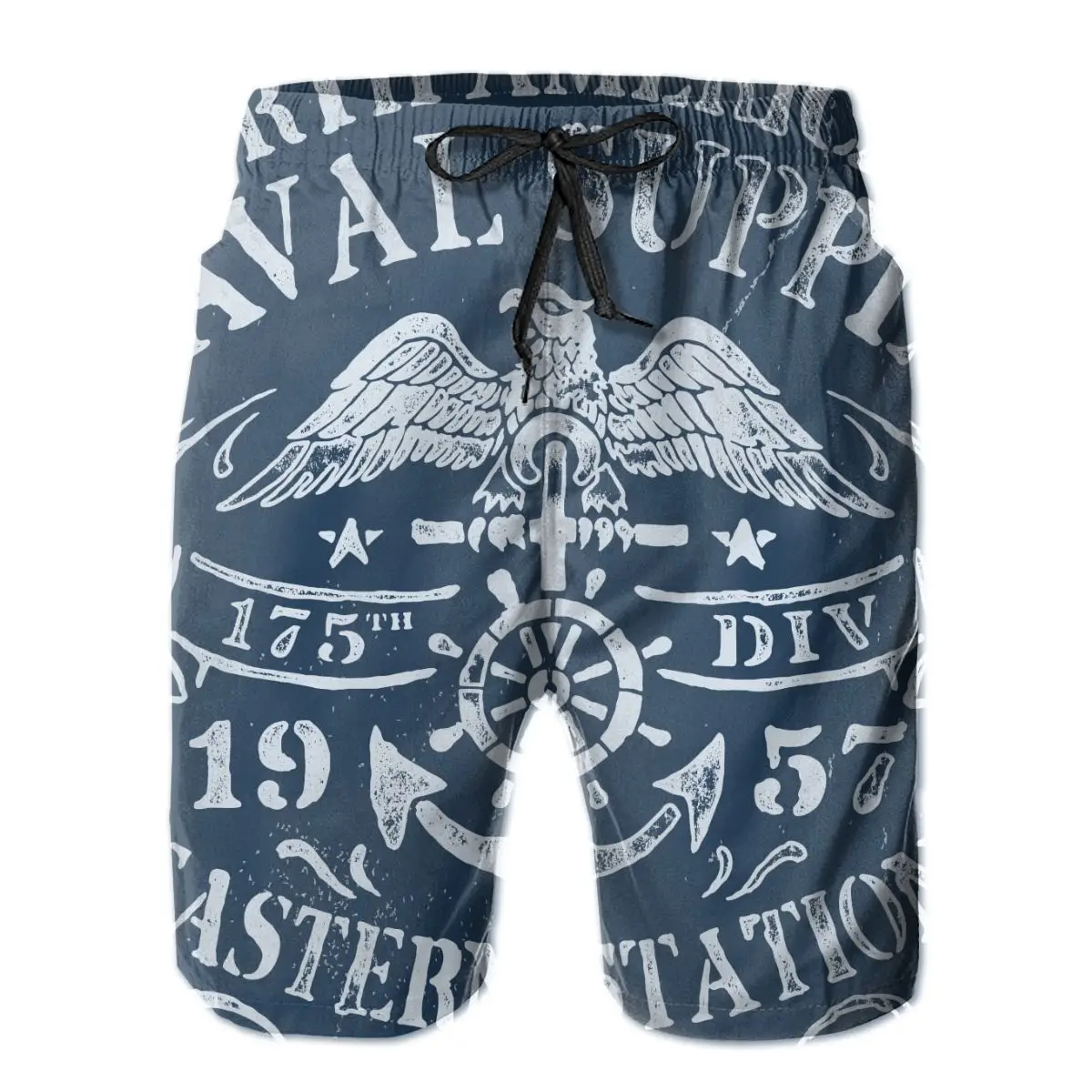 

Men Beach Shorts Quick-drying Men Swimming Trunks Vintage Nautical Design Men Swimwear Swimsuit Beachwear Beach Bathing Shorts