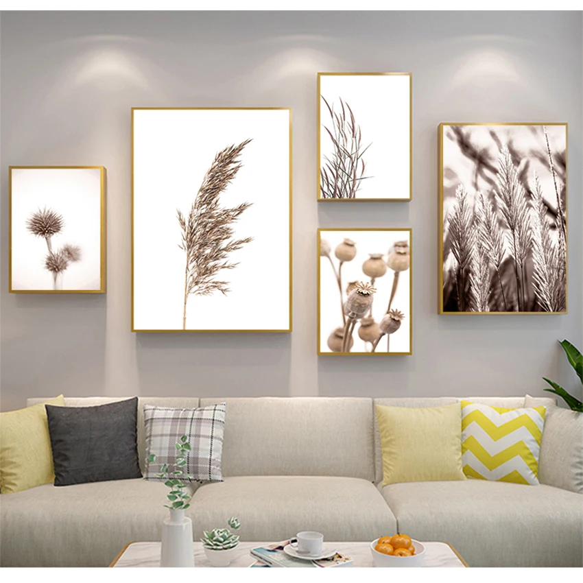 

Posters And Prints Wall Pictures For Living Room Boho Girl Flower Leaves Wheat Plant Farm Quotes Wall Art Canvas Painting Nordic