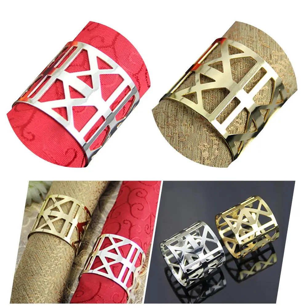 Золотое кольцо для салфеток из нержавеющей стали полый X образный застежка еды