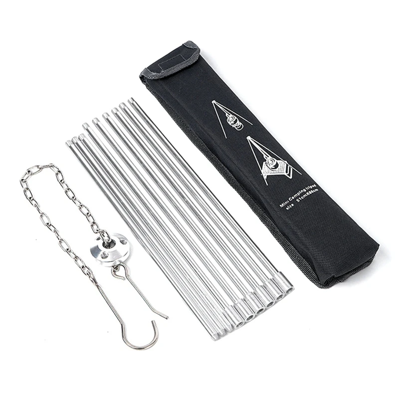 

1 шт. Портативный штатив из алюминиевого сплава для кемпинга на открытом воздухе складной костер для пикника кухонная утварь гриль горшок п...