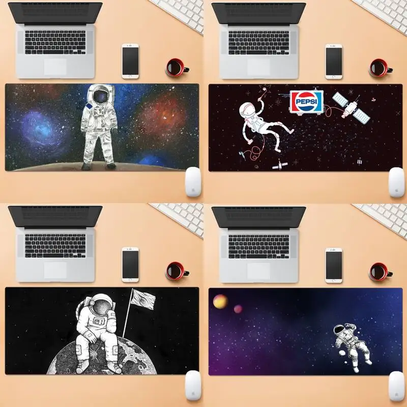 

Коврик для мыши «сделай сам», белый, лунный, звезды, космос, астронавт, большой игровой ноутбук XL, Нескользящий Резиновый Офисный Компьютерн...
