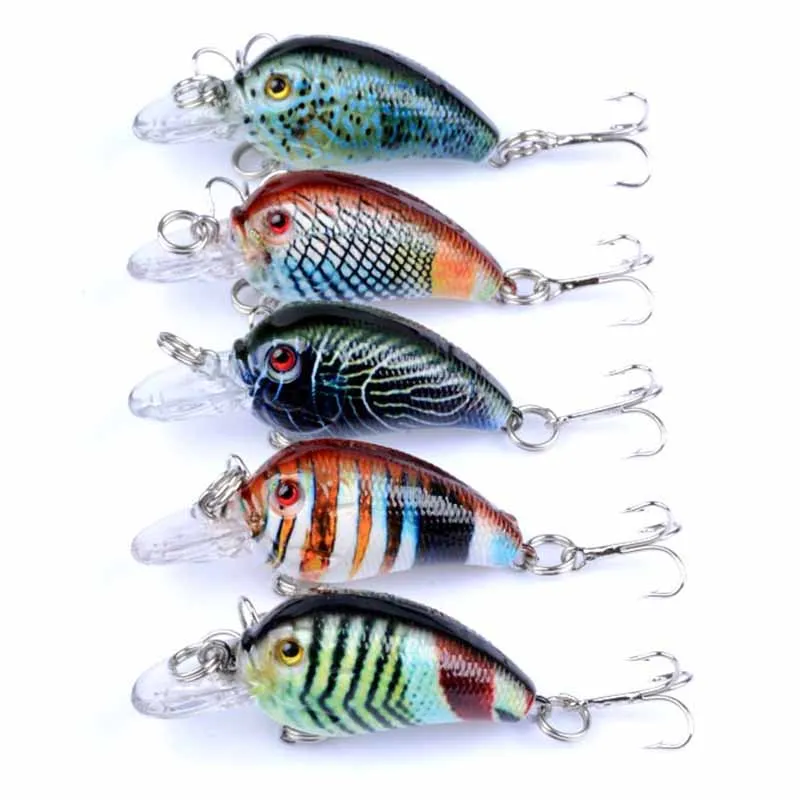 5 шт. разноцветные Minnow приманки для ловли рыбы набор 4 см 2 г мини приманка воблер с