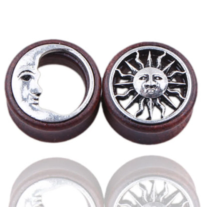 1 пара модные деревянные полые беруши от Солнца и Луны измерительное седло