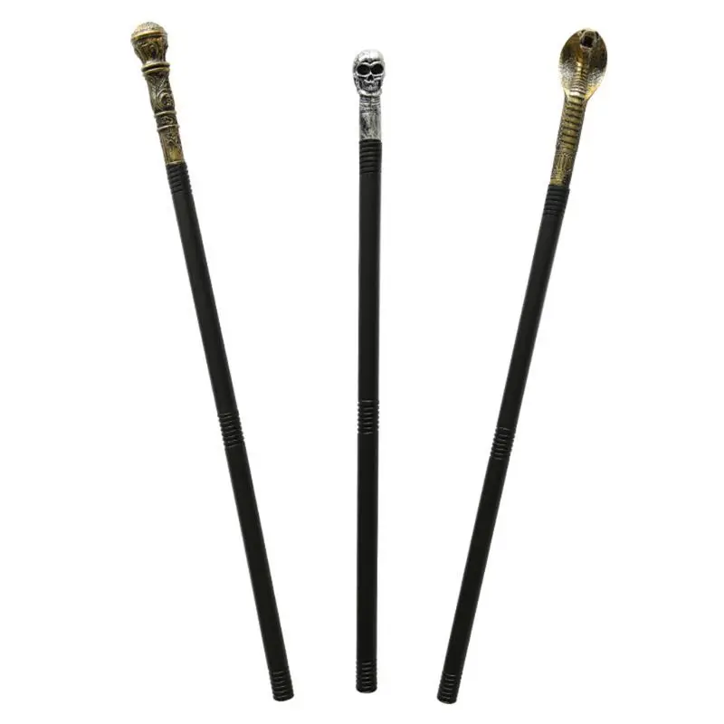 

Funny Halloween Snake Skull Scepter Toy Carved Pharaoh Magical Wands Stick Cosplay Props