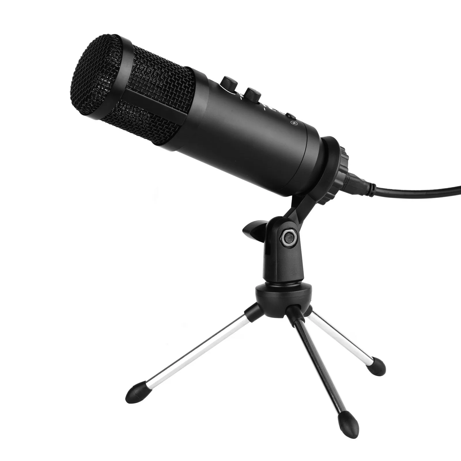 

USB Condenser Microphone BT Connection Mic with Desktop Metal Tripod Windscreen USB Cable for Music Recording Live Streaming
