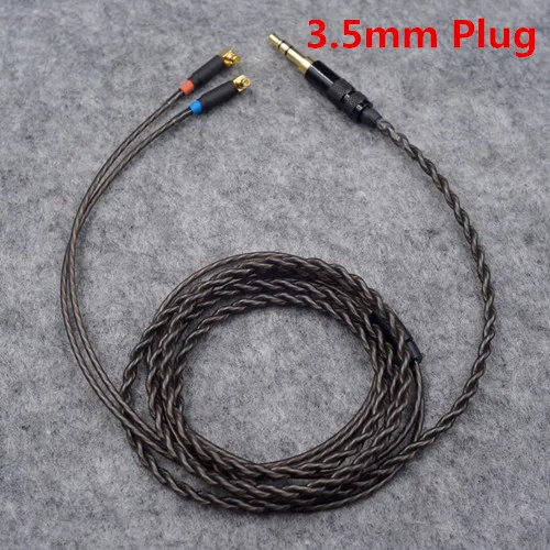 3.5mm-Black 2,5 мм/3,5 мм разъем 1,2 м бескислородная медь посеребренные кабели для наушников MMCX HiFi баланс кабель для F7200 F4100 F3100 ER4SR ER4XR - Цвет: 3.5mm-Black
