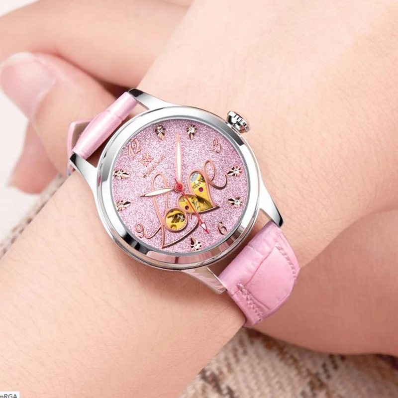 Женские Автоматические часы с турбийоном от бренда WEISIKAI светящиеся Звездные