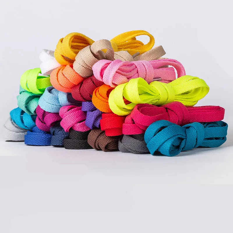 1 пара 8 мм Широкие красочные шнурки для обуви холста кроссовок спортивной