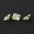 Отличное качество Подушка Cut пройти Diamond тесты 1-2 ct прямоугольник желтый камень Муассанит для изготовления ювелирных изделий, свадебные украшения