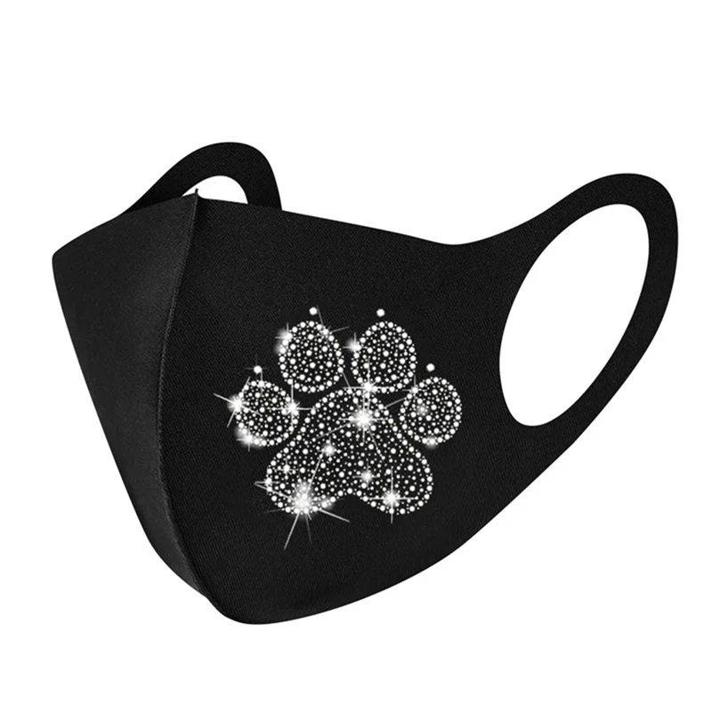 

Merry Christmas Masks For Unisex Christmas Decorations For Home Outdoor Animal Rhinestone Sunscreen Cartoon Ice Silk Cloth Mask