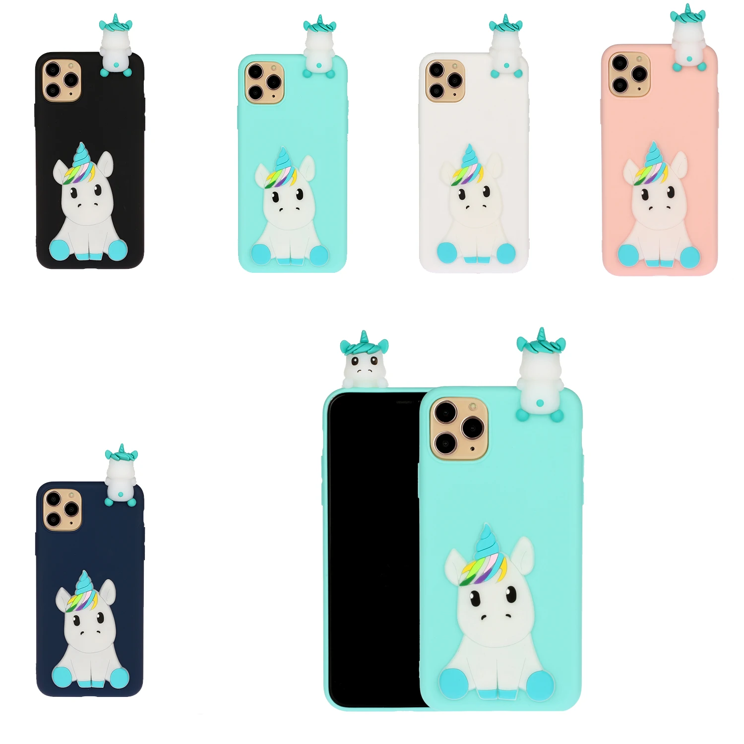 3D Kawaii Единорог панда чехол для iPhone 11 Pro Max силиконовый X XS XR 6 6S 7 8 Plus 5 5S SE | Мобильные