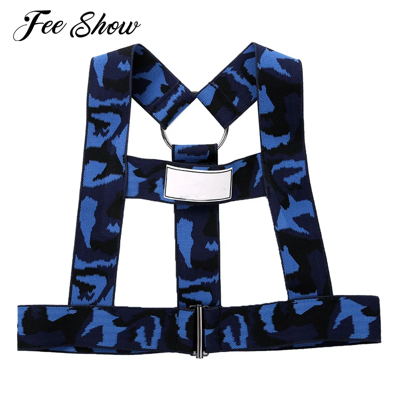 

Mens Exotic Tanks Belt Halter Neck Y-back Wide Elastic Shoulder Chest Harness Belt Muscles Protector Straps Club Wear Costume
