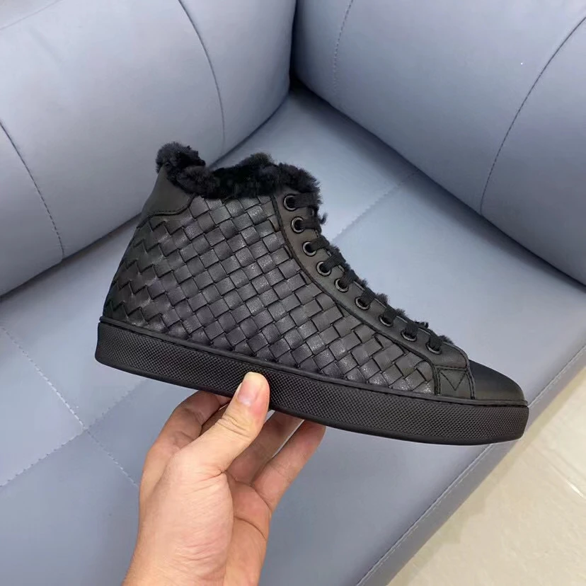 

Ботильоны мужские на плоской подошве, натуральная кожа, мех, Повседневная модная брендовая дизайнерская удобная обувь, Waeve