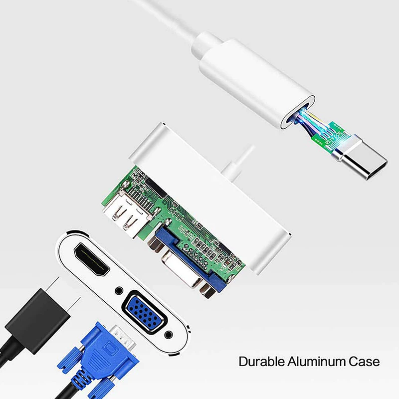 USBC к HDMI 4K 30 Гц VGA адаптер USB 3 1 type C USB-C преобразователи видеосигнала для нового Macbook