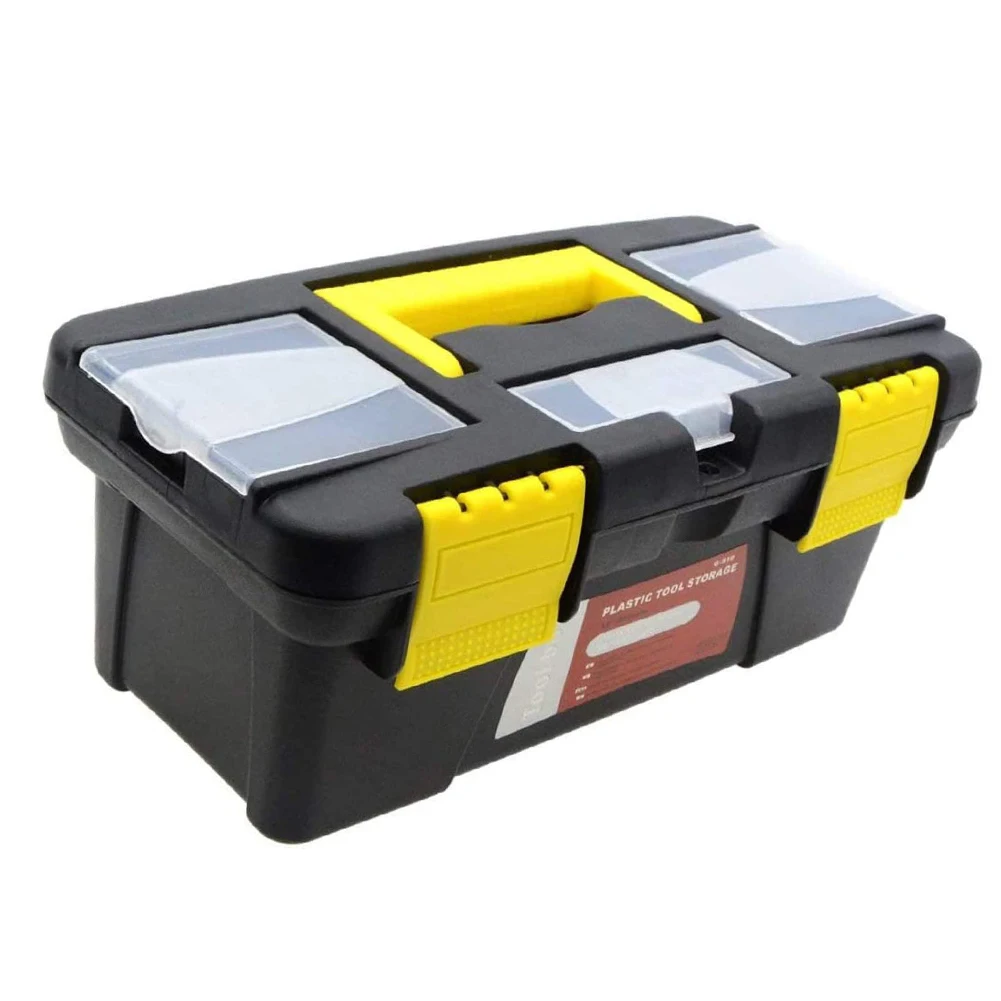 

Portable Toolbox 10inch 2 Layer Plastic Hand Multifunction Chest Storage Case with Compartment Home Hardware Storage Box Tools