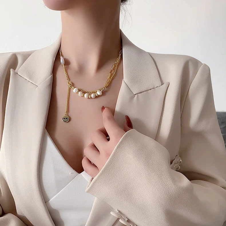 Винтажный жемчужный чокер в стиле барокко подвеска форме сердца ангела замок