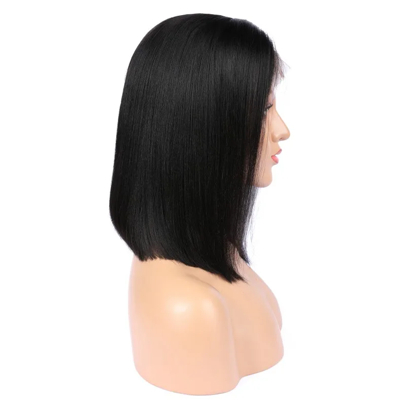 Yeahwigs 150% 13*6 парики шнурка короткий Боб перуанские волосы remy могут быть окрашены передние человеческие волосы парики предварительно сорванные отбеленные узлы