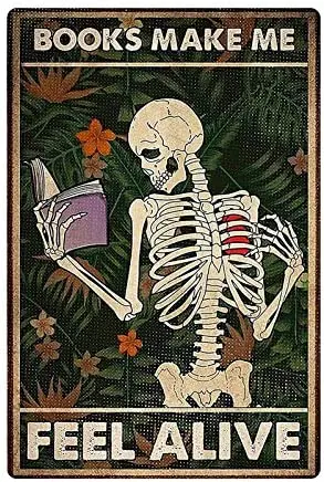 Интересные книги с надписью «good luckcy», чтобы я чувствовал себя живым, старомодный, металлический знак для бара, кафе, дома 8x12