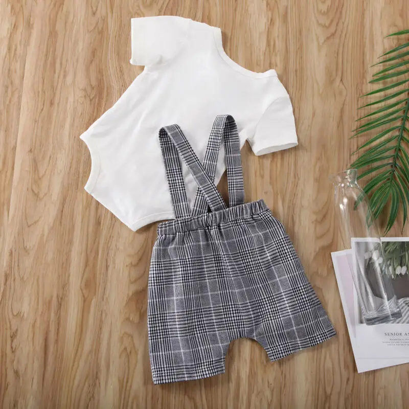 2020 Детская летняя одежда для новорожденных мальчиков комбинезон с
