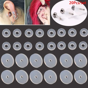 20Pcs Soft Anti Piercing Healing Discs Hyperplasia Anti-sagging Fixed Rings For Nose Ear Cartilage