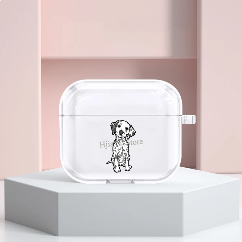 

Далматинский защитный чехол для наушников Airpods Pro 2/1 с белыми и серыми пятнами