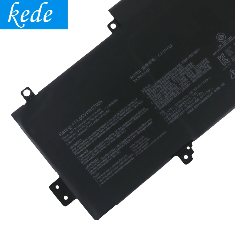 Kede Оригинальный аккумулятор для ноутбука C31N1602 Asus UX330UA FB018R FB161T 11 55 V
