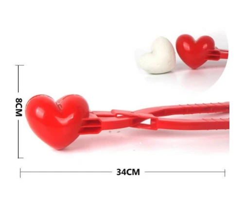 

Red Heart Snowball Maker Clip Kids Fight Clip Toy Outdoor The Sand Toys Enjoy Winter Snowball Ball Plastic Mold C3F3