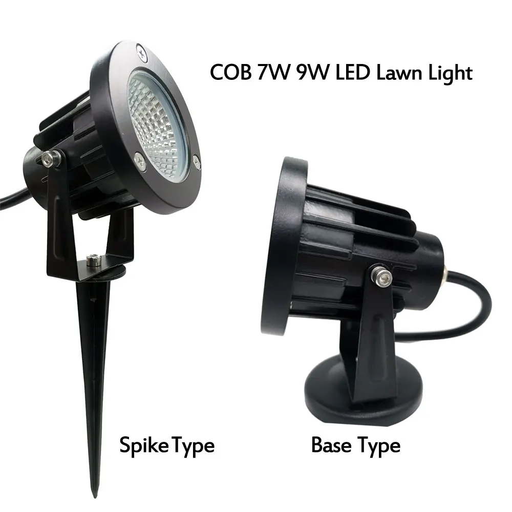 

LED Lawn Light COB 3W 5W 7W 9W DC12V AC110V 220V LED Garden Lamp Spotlight for Outdoor Pathway with Spike or Base Mult Color