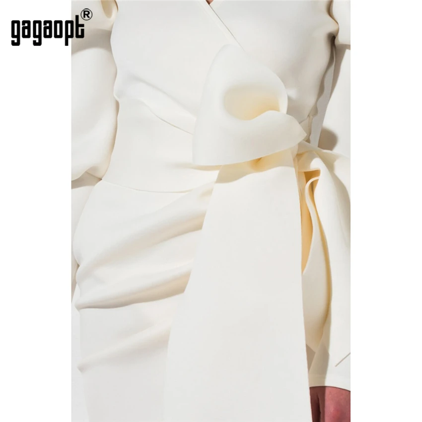 Женский офисный костюм Gagaopt элегантный облегающий пиджак с длинным рукавом и