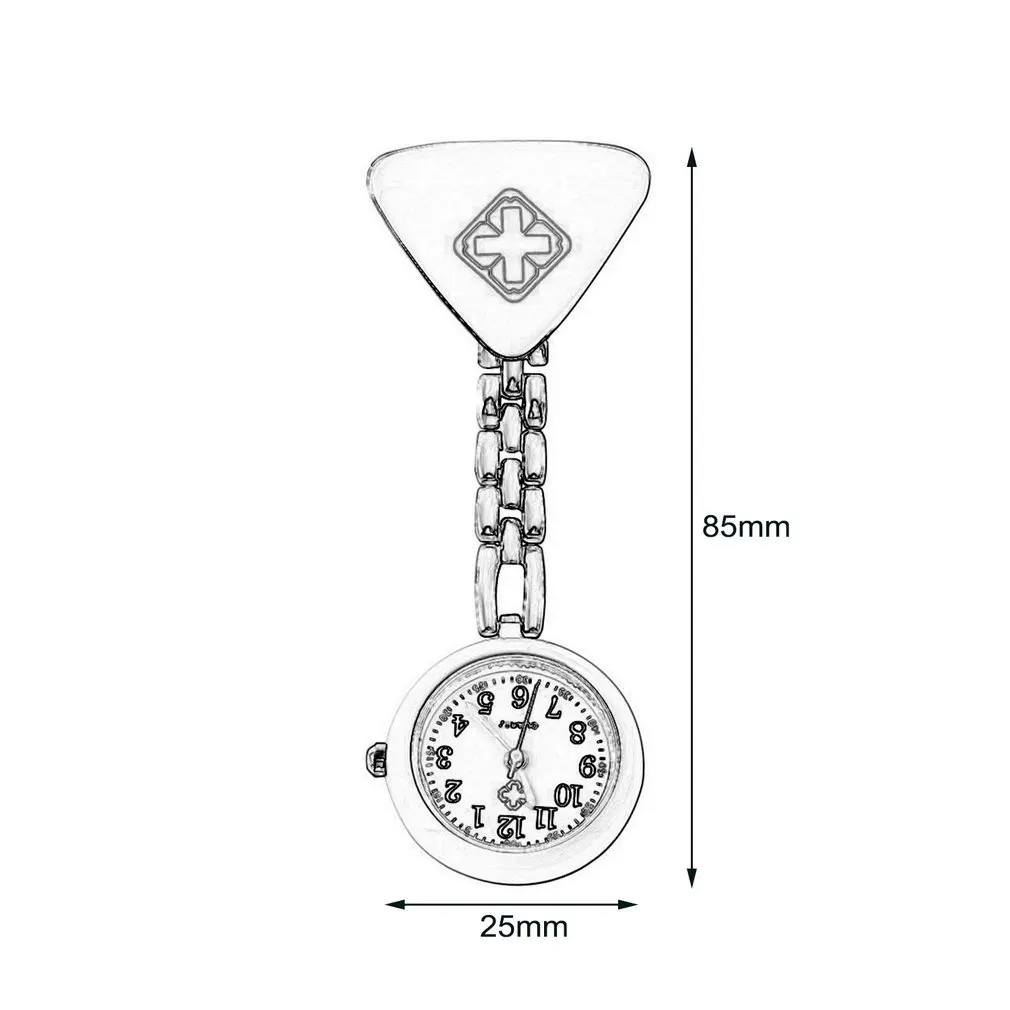 

Protable Nurse Watch with Clip Pendant Pocket Quartz Red Cross Brooch Pocket Hanging Doctor Nurses Medical Quartz Watch Unisex