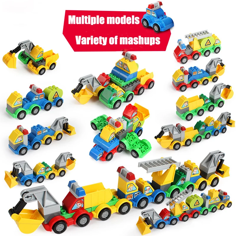 Строительные блоки Legoly Duploed городская серия комбинированный автомобиль DIY