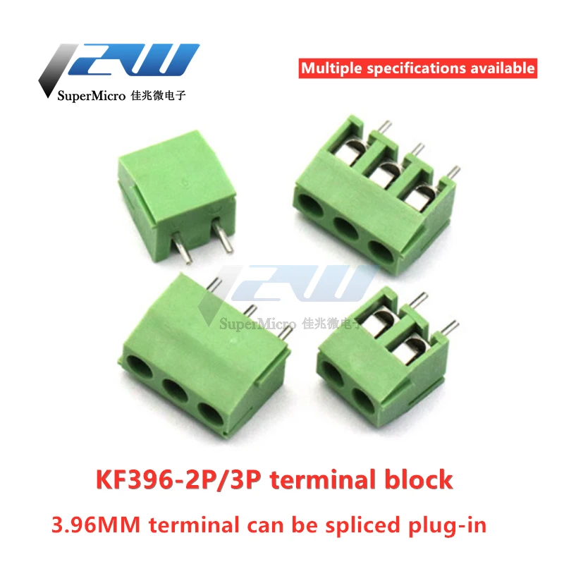 

KF396 2Pin 3Pin screw terminal connector KF396 2P 3P pitch 3.96mm pluggable connector PCB terminal green AC 300V 10A