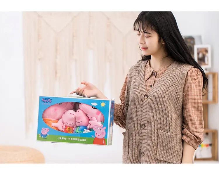 4 шт./компл. семья Свинки Пеппы плюшевые игрушки в виде розовой свинки Свинка