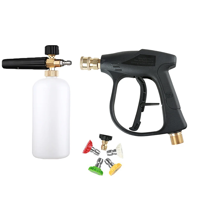 

For Car Washer Water Gun Cleaning Tools,with5Color Nozzles M22 Hose Connector ,1L Car Washer Jet Adjustable Snow Foam Lance 1/4"