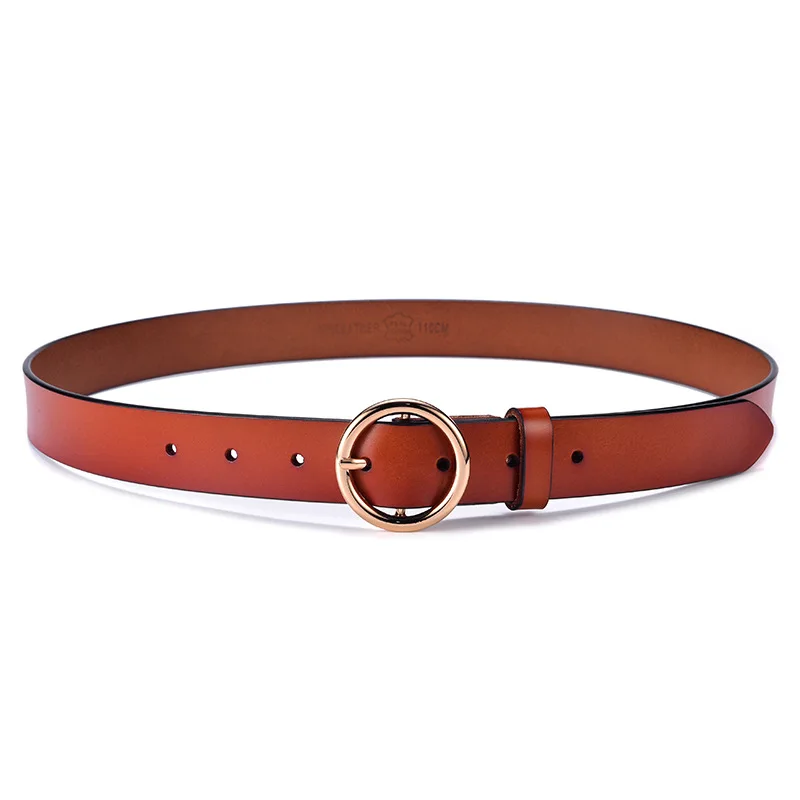 Повседневный короткий Простой ремень из натуральной кожи для женщин 2021 джинсов