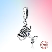 vintage design championship trophy charm silver 925 pendant for original pan bangle bijoux women diy jewelry