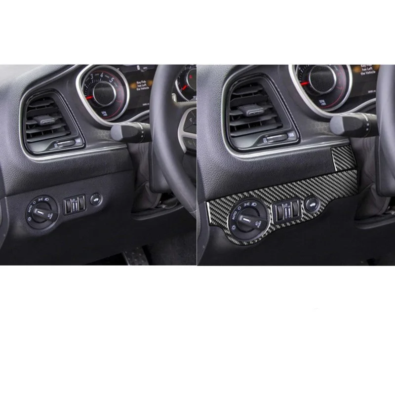 

Fit For Dodge Challenger 2015-up real carbon fiber headlight button switch car modification accessories